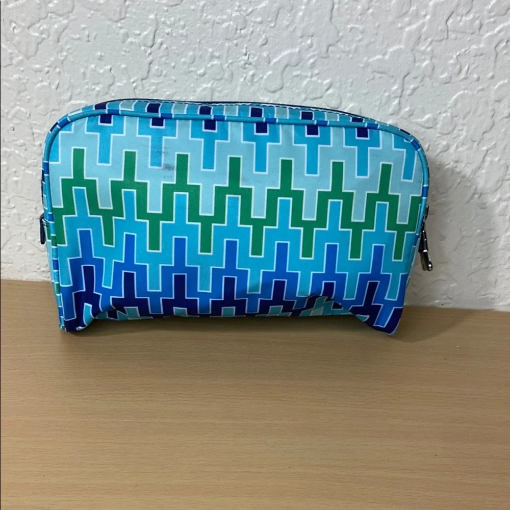 Tumi Vibrant Blue and Green Patterned Pouch - Picture 2 of 9